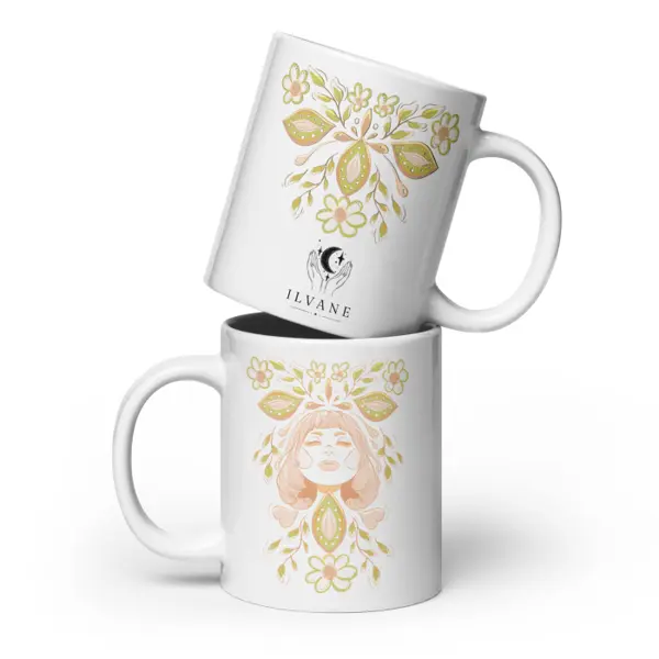 Florine Amande — Mug blanc brillant Ilvane