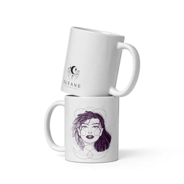 L'Augure Onyx — Mug blanc brillant Ilvane