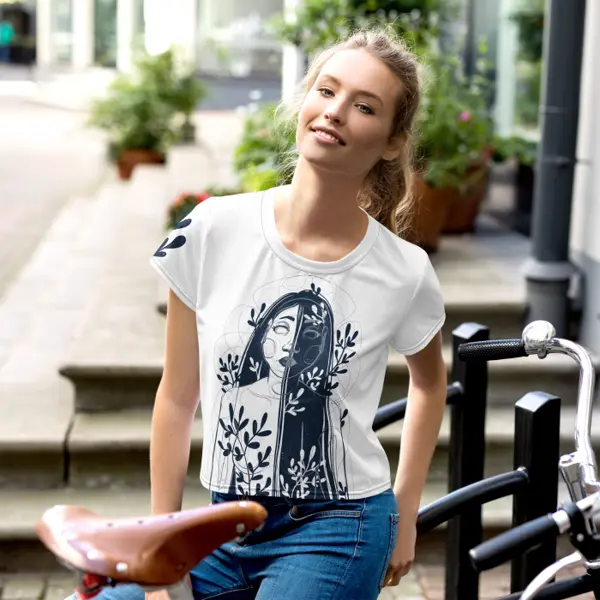 Le Seuil Encre — Crop tee all-over Ilvane